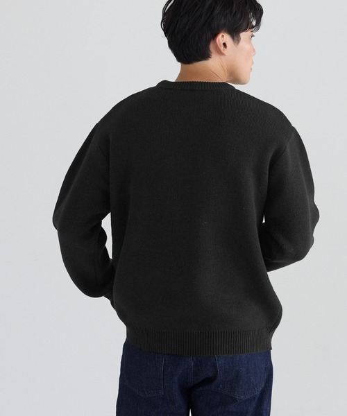 coca（coca）（コカ）の「Wジャカード編みイラストニットトップス（ニット/セーター・メンズ・ブラック/ダークブルー・M/L/XL）」の6枚目の写真