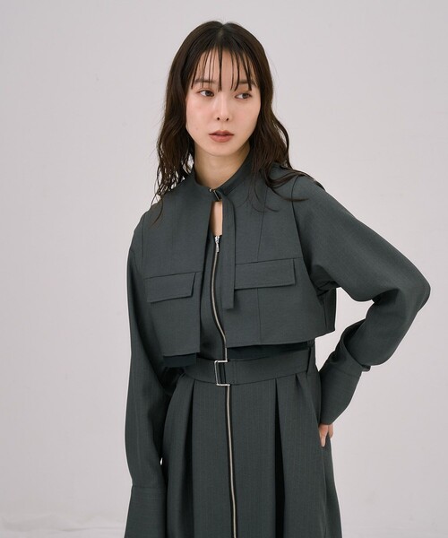 ポケットベストSETジッパーワンピース ポケットベストSETジッパーワンピース｜2way/ウォッシャブル/抗