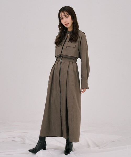 ポケットベストSETジッパーワンピース ポケットベストSETジッパーワンピース｜2way/ウォッシャブル/抗