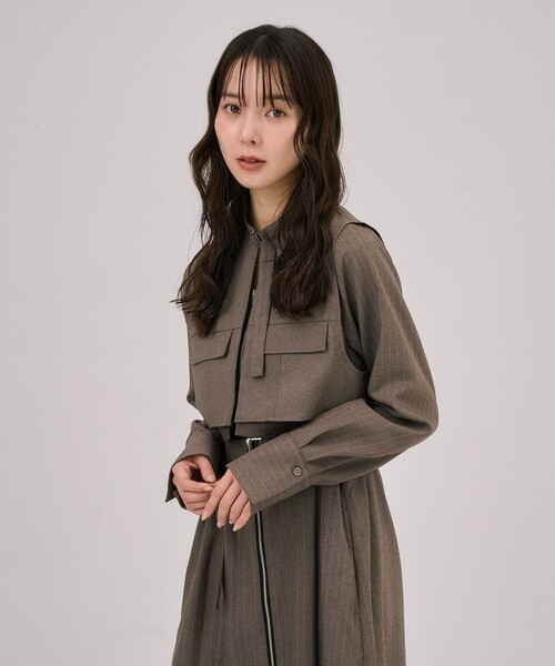 ポケットベストSETジッパーワンピース ポケットベストSETジッパーワンピース｜2way/ウォッシャブル/抗