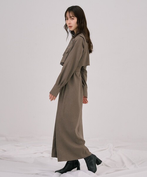 ポケットベストSETジッパーワンピース｜2way/ウォッシャブル/抗