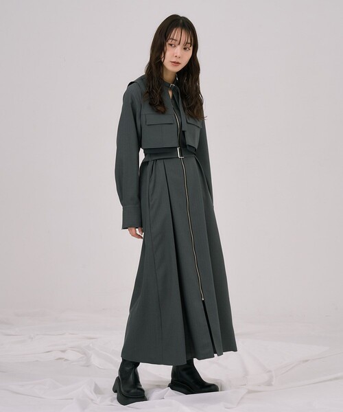 ポケットベストSETジッパーワンピース ポケットベストSETジッパーワンピース｜2way/ウォッシャブル/抗