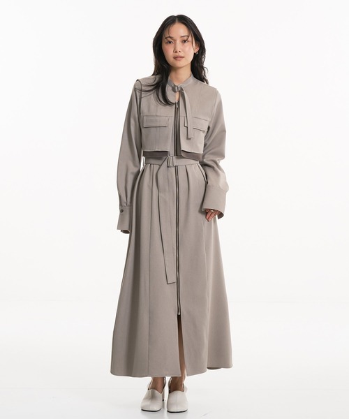 UNITED TOKYO（ユナイテッドトウキョウ）の「【一部店舗限定カラーあり！】ポケットベストSETジッパーワンピース｜2way/オケージョン/ウォッシャブル/抗ピリング/制電/UVカット/吸湿性/速乾性/ストレッチ/春服（ワンピース・レディース・グレー/ブラウン/ライトグレー/ベージュ・1/2）」の19枚目の写真