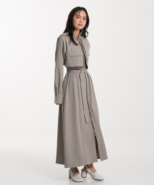 UNITED TOKYO（ユナイテッドトウキョウ）の「【一部店舗限定カラーあり！】ポケットベストSETジッパーワンピース｜2way/オケージョン/ウォッシャブル/抗ピリング/制電/UVカット/吸湿性/速乾性/ストレッチ/春服（ワンピース・レディース・グレー/ブラウン/ライトグレー/ベージュ・1/2）」の17枚目の写真