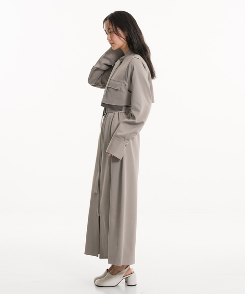 UNITED TOKYO（ユナイテッドトウキョウ）の「【一部店舗限定カラーあり！】ポケットベストSETジッパーワンピース｜2way/オケージョン/ウォッシャブル/抗ピリング/制電/UVカット/吸湿性/速乾性/ストレッチ/春服（ワンピース・レディース・グレー/ブラウン/ライトグレー/ベージュ・1/2）」の20枚目の写真