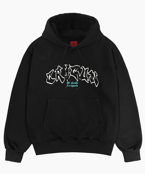 CRIGUN（クリガン）の「unholy crigun hoodie (3 colors)（パーカー・レディース・グレー/オレンジ/ブラック・LARGE/MEDIUM/X-LARGE/XX-LARGE）」の3枚目の写真