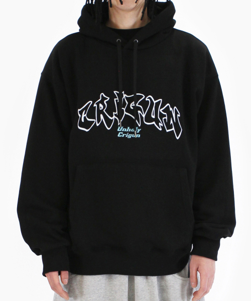 CRIGUN（クリガン）の「unholy crigun hoodie (3 colors)（パーカー・レディース・グレー/オレンジ/ブラック・LARGE/MEDIUM/X-LARGE/XX-LARGE）」の8枚目の写真