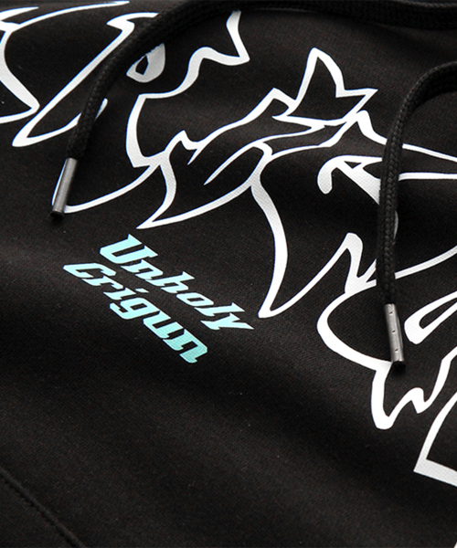 CRIGUN（クリガン）の「unholy crigun hoodie (3 colors)（パーカー・レディース・グレー/オレンジ/ブラック・LARGE/MEDIUM/X-LARGE/XX-LARGE）」の13枚目の写真