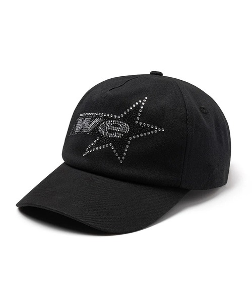 WOKE EDGE(ウォークエッジ)の「Rhinestone WE Star Logo Cap/ラインストーン/キャップ/WOKE EDGE(キャップ・メンズ・ブラック・FREE)」の1枚目の写真