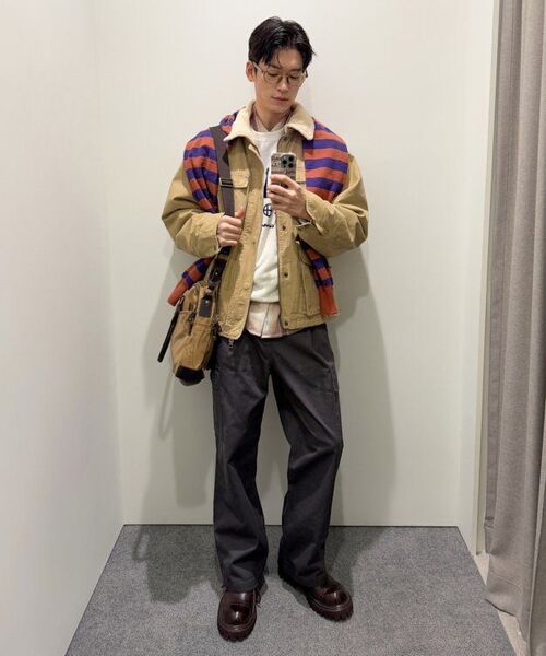 MUSINSA STANDARD（ムシンサスタンダード）の「ワンタックワイドカーゴパンツ[ダークグレー]（その他パンツ・メンズ・その他・40/38/42/36/34/32/30/31/33/26/27/28/29）」の7枚目の写真