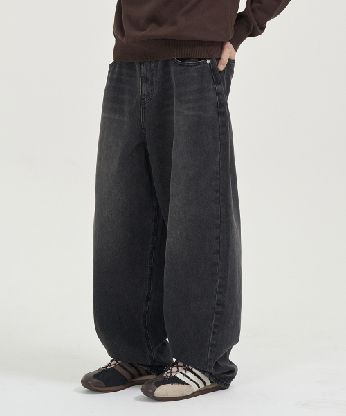 TOFFEE(トフィー)の「ダンボデニムパンツ (グレー)(デニムパンツ・メンズ・その他・SMALL/MEDIUM/LARGE/X-LARGE/X-SMALL)」の1枚目の写真