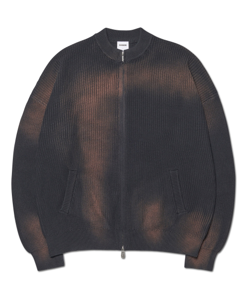 NOMANUAL(NOMANUAL)の「SPRAY DYEING KNIT ZIP-UP - CHARCOAL(カーディガン/ボレロ・レディース・その他・SMALL/MEDIUM/LARGE)」の1枚目の写真