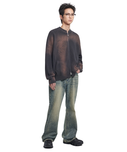 NOMANUAL(NOMANUAL)の「SPRAY DYEING KNIT ZIP-UP - CHARCOAL(カーディガン/ボレロ・レディース・その他・SMALL/MEDIUM/LARGE)」の3枚目の写真