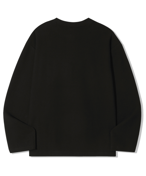 TRILLION（トリリオン）の「ワッフルリングスナップヘンリーネックロングスリーブ[ブラック]（Tシャツ/カットソー・レディース・その他・MEDIUM/LARGE/X-LARGE）」の5枚目の写真