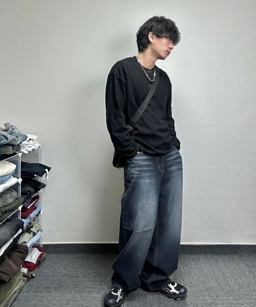 TRILLION（トリリオン）の「ワッフルリングスナップヘンリーネックロングスリーブ[ブラック]（Tシャツ/カットソー・レディース・その他・MEDIUM/LARGE/X-LARGE）」の16枚目の写真