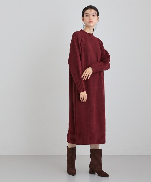 THE SHOP TK (ザ ショップ ティーケー )の「ウール混杢調ハイネックワンピース(ワンピース・レディース・ライトグレー/ダークブラウン/ボルドー・12/13)」の13枚目の写真