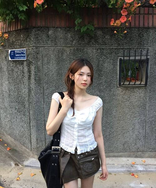 ROSEFRANTZ（ロゼフランツ）の「Embroidered Collar Wrap Skirt [Khaki]（スカート・レディース・カーキ・FREE）」の4枚目の写真