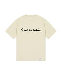 GRAVER（グレーバー）の「[UNISEX] Drawing Logo Drawing Smile Short Sleeve T-shirt_Sand Beige（Tシャツ/カットソー・メンズ）」