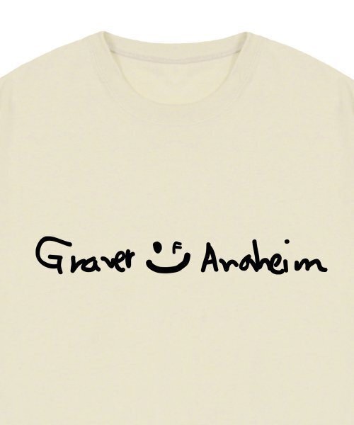 GRAVER（グレーバー）の「[ユニセックス]ドローイングロゴドローイングスマイル半袖Tシャツ_サンドベージュ（Tシャツ/カットソー・レディース・ベージュ・SMALL/MEDIUM/LARGE/X-LARGE）」の3枚目の写真