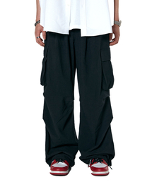 NODU（ノードユー）の「カーゴタックストリングワイドパンツ[ブラック]（その他パンツ）」