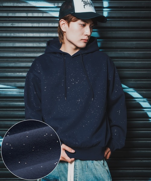 improves（インプローブス）の「ラメ裏起毛 スウェットフーディー（パーカー・メンズ・ネイビー/ブラック/ブラウン・LARGE/MEDIUM）」の3枚目の写真