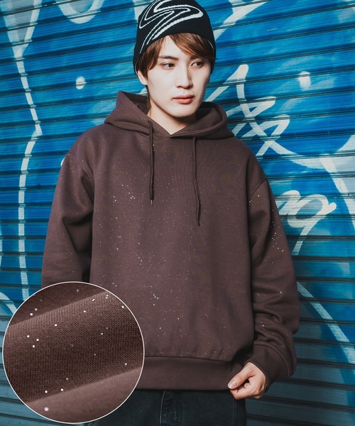 improves（インプローブス）の「ラメ裏起毛 スウェットフーディー（パーカー・メンズ・ネイビー/ブラック/ブラウン・LARGE/MEDIUM）」の2枚目の写真