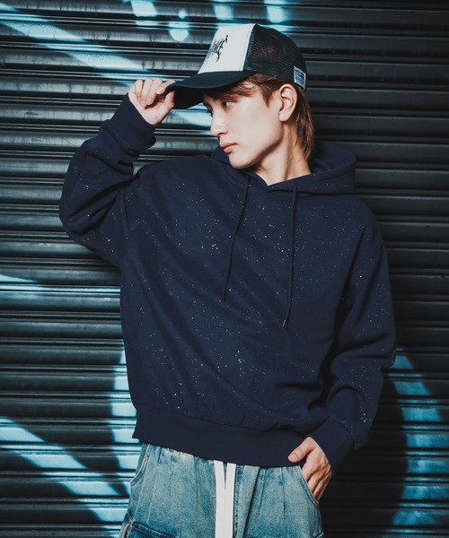 improves（インプローブス）の「ラメ裏起毛 スウェットフーディー（パーカー・メンズ・ネイビー/ブラック/ブラウン・LARGE/MEDIUM）」の18枚目の写真