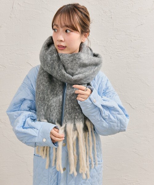 mystic（ミスティック）の「カラーフリンジストール（ストール/ショール・レディース・グレー/ブラウン/ピンク・ONE SIZE）」の9枚目の写真