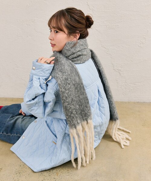 mystic（ミスティック）の「カラーフリンジストール（ストール/ショール・レディース・グレー/ブラウン/ピンク・ONE SIZE）」の13枚目の写真