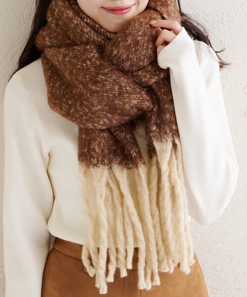 mystic（ミスティック）の「カラーフリンジストール（ストール/ショール・レディース・グレー/ブラウン/ピンク・ONE SIZE）」の14枚目の写真