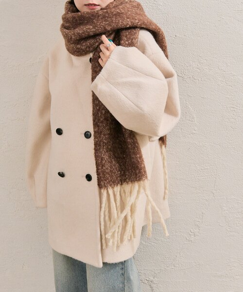 mystic（ミスティック）の「カラーフリンジストール（ストール/ショール・レディース・グレー/ブラウン/ピンク・ONE SIZE）」の16枚目の写真