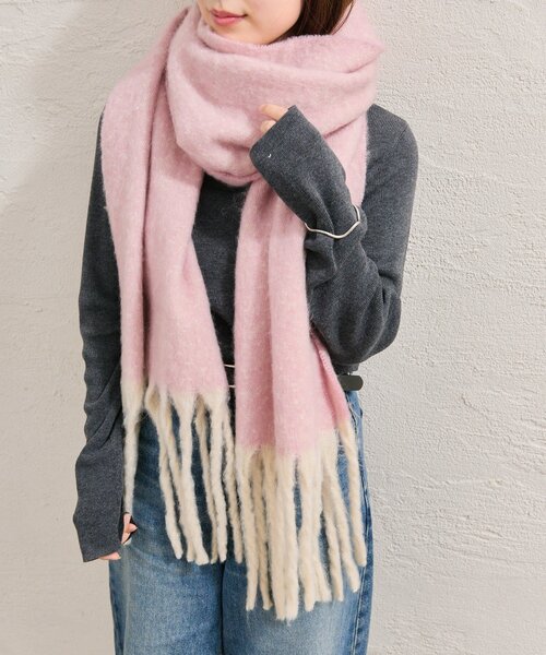 mystic（ミスティック）の「カラーフリンジストール（ストール/ショール・レディース・グレー/ブラウン/ピンク・ONE SIZE）」の6枚目の写真
