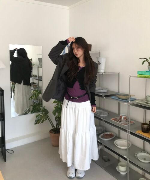 VIKINI VENDER（ビキニベンダー）の「アーネスティアードロングスカート - ホワイト（スカート・レディース・その他・ONE SIZE）」の15枚目の写真