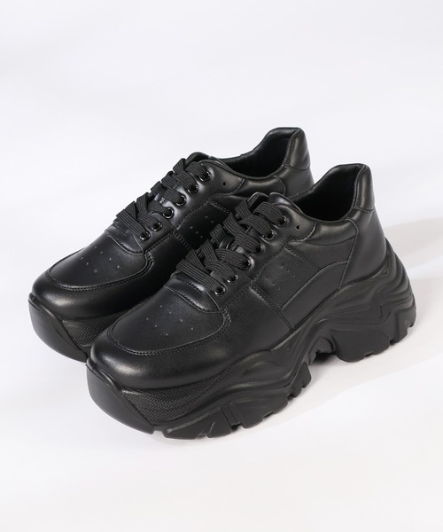 LOVEHUNTER(ラブハンター)の「LOVE HUNTER / +6cm 軽量厚底 デザインソール スニーカー(2215)(スニーカー・レディース・ブラック/ブラック系その他/ホワイト/キャメル・SS/S/M/L/LL/3L)」の2枚目の写真