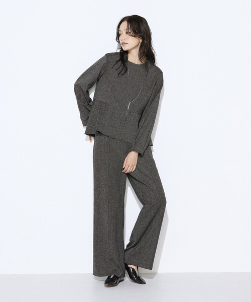 K.T KIYOKO TAKASE(キヨコタカセ)の「ピンヘッドツイード ワイドパンツ(その他パンツ・レディース・ブラック・11号/7号/9号)」の14枚目の写真