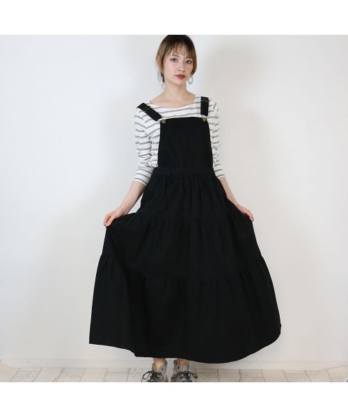 aity(アイティ)の「2wayサロペットティアードマキシスカート(ジャンパースカート・レディース・ブラック/カーキ/ベージュ・M/L/LL/3L/4L)」の17枚目の写真