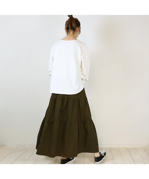 aity(アイティ)の「2wayサロペットティアードマキシスカート(ジャンパースカート・レディース・ブラック/カーキ/ベージュ・M/L/LL/3L/4L)」の10枚目の写真