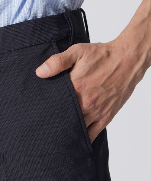 Paul Stuart(ポールスチュアート)の「【接触冷感/Adjustable Fit/Keep Pressed】アポロックコットンストレッチトラウザーズ(スラックス・メンズ・ネイビー/グレー系その他2・48/46/50/52)」の4枚目の写真