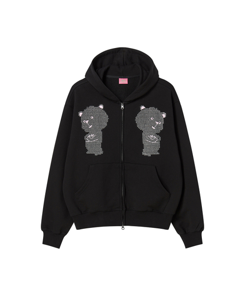 NYXX（エヌワイエックスエックス）の「RHINESTONE DALGOMM HOOD ZIP-UP BLACK（パーカー・レディース・その他・SMALL/MEDIUM）」の2枚目の写真