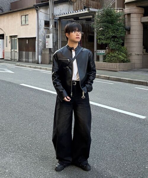 DRAW FIT（ドローフィット）の「バイカーシングルレザージャケット[ブラック]（ライダースジャケット・メンズ・その他・X-LARGE/LARGE/MEDIUM）」の4枚目の写真