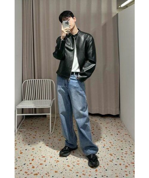 DRAW FIT（ドローフィット）の「バイカーシングルレザージャケット[ブラック]（ライダースジャケット・メンズ・その他・X-LARGE/LARGE/MEDIUM）」の7枚目の写真