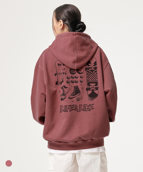 ARTISTWEAR（アーティストウェア）の「[ATW] SK8RZ Pigment Hood（パーカー・レディース・レッド・MEDIUM/LARGE/X-LARGE）」の5枚目の写真