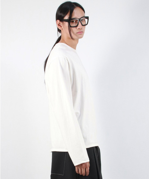 DEMARC（ドゥマーク）の「M OUTSTITCH LOOSE FIT LONG SLEEVE TEE - White（Tシャツ/カットソー・メンズ・その他・LARGE/MEDIUM）」の9枚目の写真