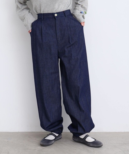 l'atelier du savon（アトリエドサボン）の「スウェットみたいな裾ゴムデニムパンツ（デニムパンツ・レディース・ネイビー・FREE）」の20枚目の写真