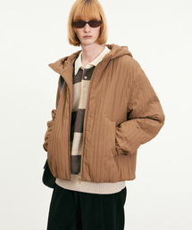 TNGT（ティーエヌジーティー）の「Light Padded Hoodie Jacket (Orange Brown) TNJU5F107W2（ダウンジャケット/コート）」