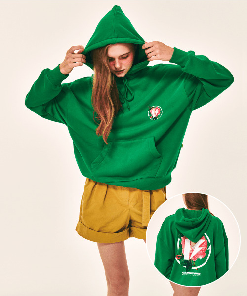 VERSE ONE(バースワン)の「FLOWER SYMBOL LOGO PULLOVER HOODIE GREEN(パーカー・レディース・その他・LARGE/MEDIUM/SMALL)」の4枚目の写真