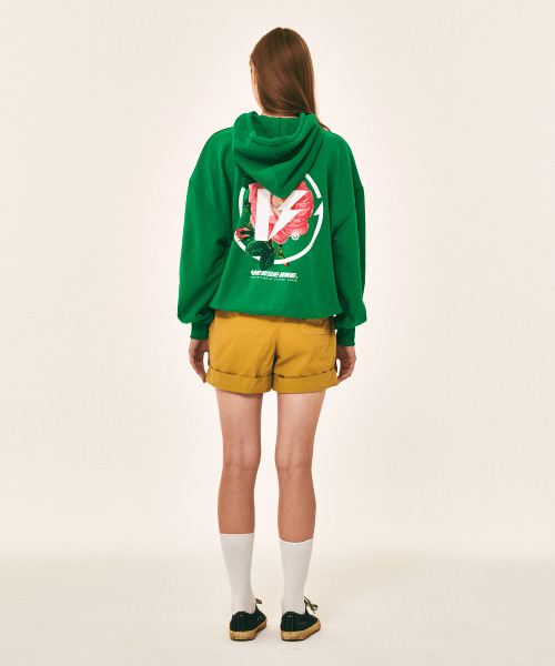 VERSE ONE(バースワン)の「FLOWER SYMBOL LOGO PULLOVER HOODIE GREEN(パーカー・レディース・その他・LARGE/MEDIUM/SMALL)」の8枚目の写真