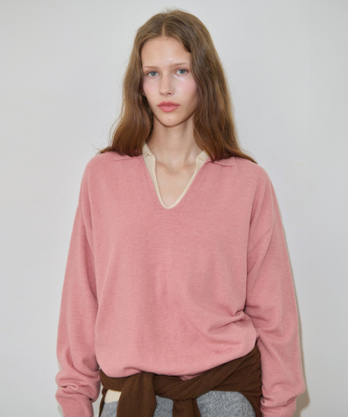 Sinoon Logo Collar Knit (Pink)