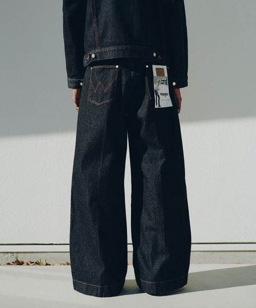 Wrangler × CamphorWood 】 front zip flocky 2tuck wide baggy flare