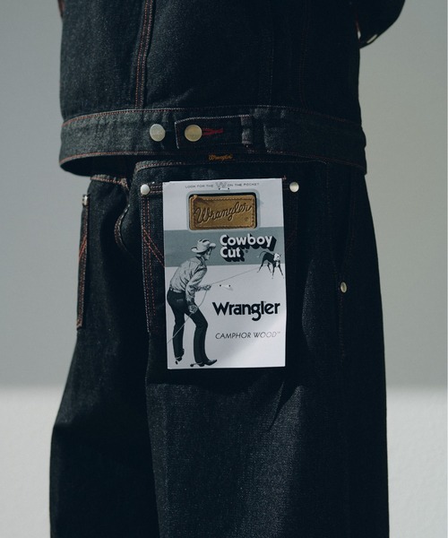 Wrangler × CamphorWood 】 front zip flocky 2tuck wide baggy flare
